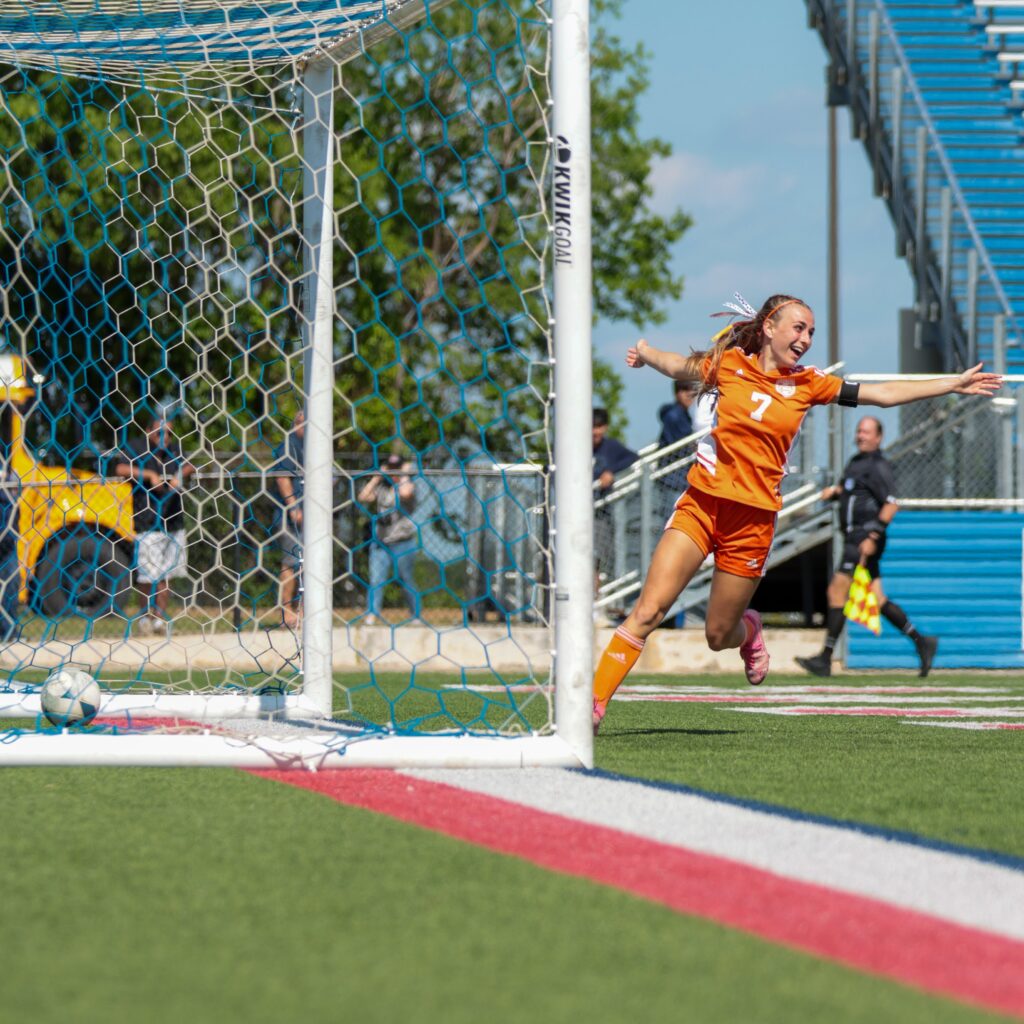 Celina senior Lexi Tuite scored a state record five goals vs Stephenville in the 4A state title game (Photo/UIL)