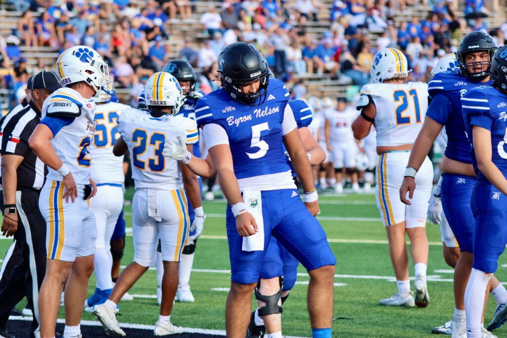 Parker Almanza celebrates a touchdown vs Wolfforth Frenship/Brandon McAuliffe